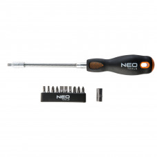 NEO TOOLS FLEXIBELE SCHROEVENDRAAIER INCL. 12 BITS CRMO STAAL TUV M+T